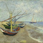 « Bateaux de pêche sur la plage des Saintes-Maries-de-la-Mer », 1888