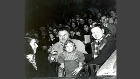 Marcel Paul lors d'un Arbre de Noël, archives CCAS