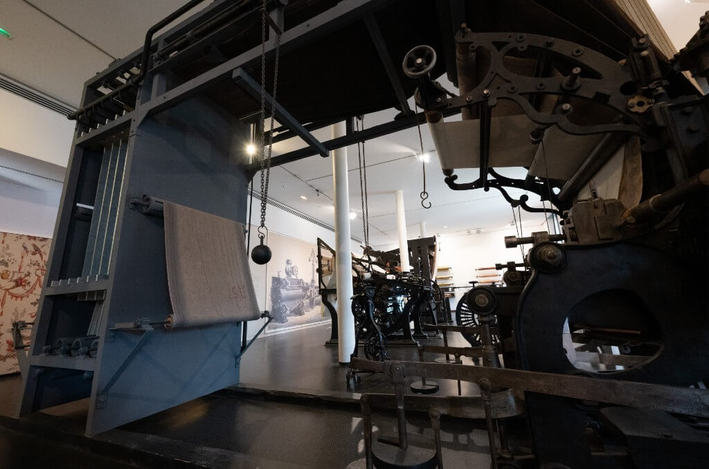 Machine Koechlin à quatre rouleaux de cuivre, 1853, Musée de l'impression sur étoffes, Mulhouse.