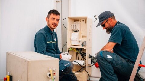 Festival d'Energies de la CCAS 2018 : électriciens du festival.