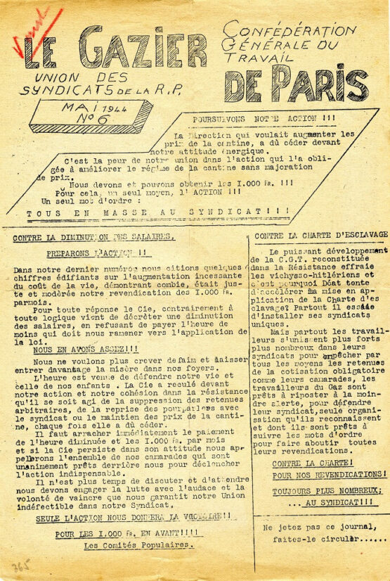 Gaziers et électriciens dans la Résistance | Journal des Activités Sociales de l'énergie | Le gazier de paris cc gallica