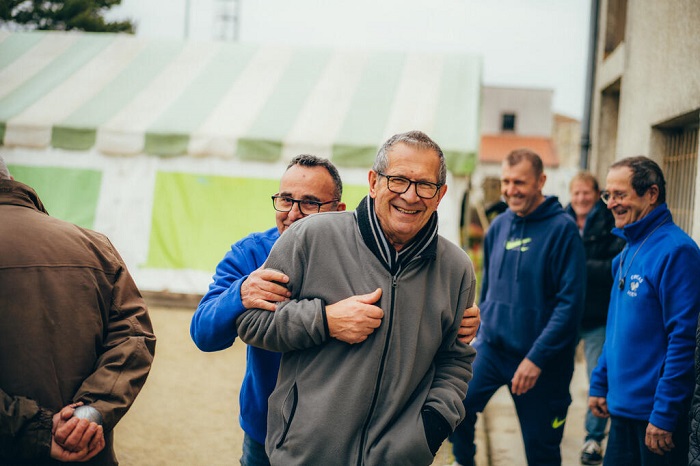 Section pétanque de la CMCAS Agen. Après-midi convivial avec les inactifs, février 2024.